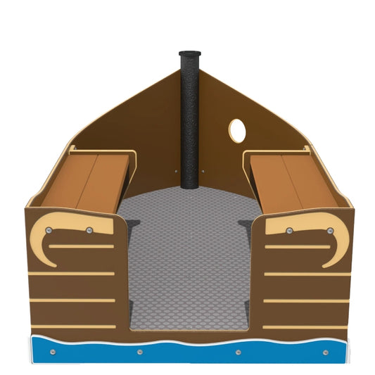 Vaikiška žaidimų aikštelė su laivu, skirta darželiui