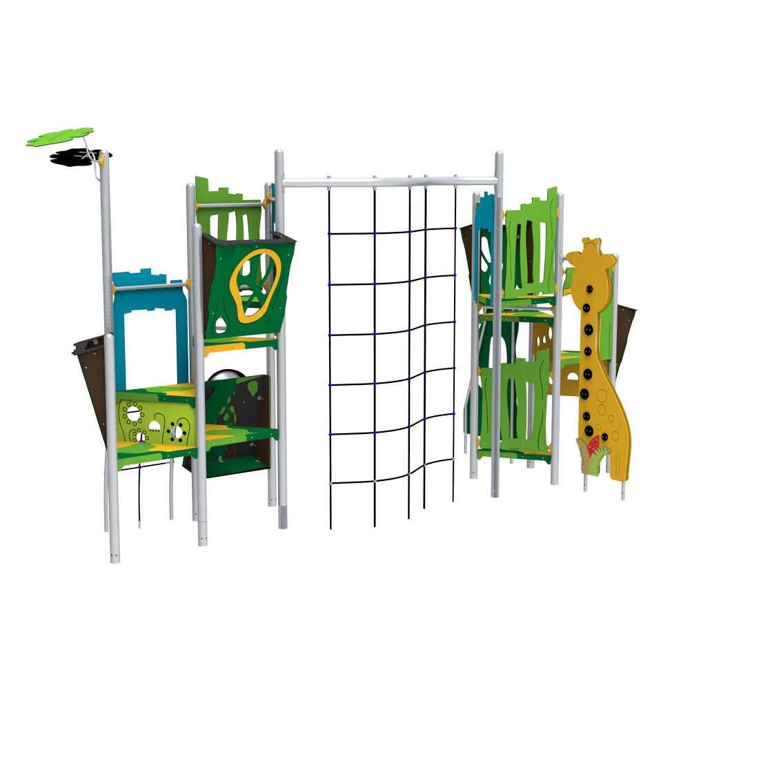 Žaidimų aikštelės komplektas darželiui su čiuožykla ir laipynėmis