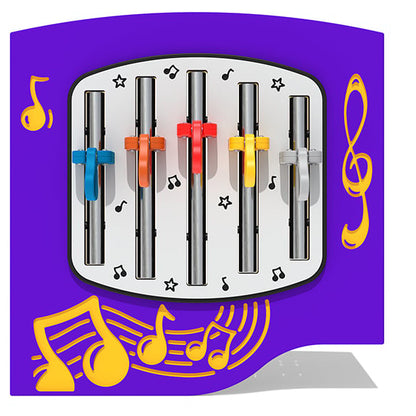 Interaktyvus muzikinis stendas su būgneliais ir varpeliais vaikų darželiui