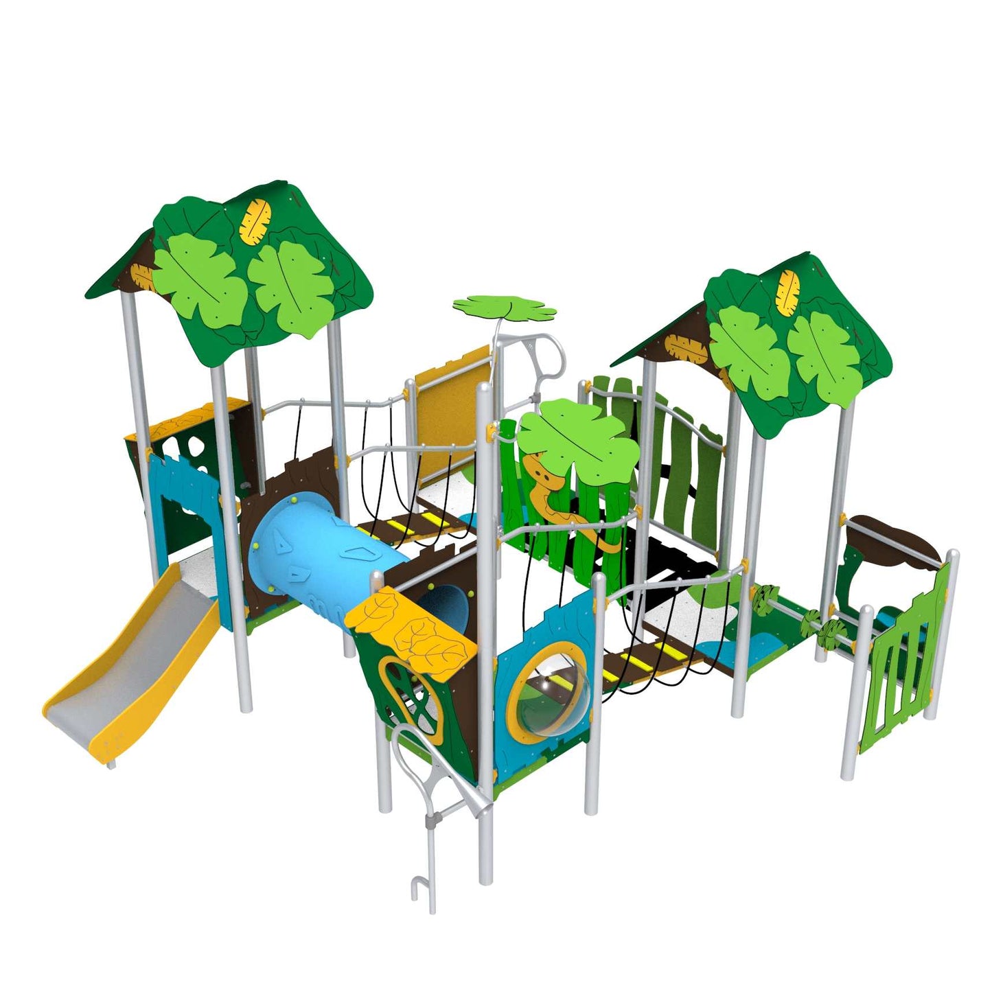 Daugiafunkcis žaidimų aikštelės komplektas aktyviam vaikų judėjimui