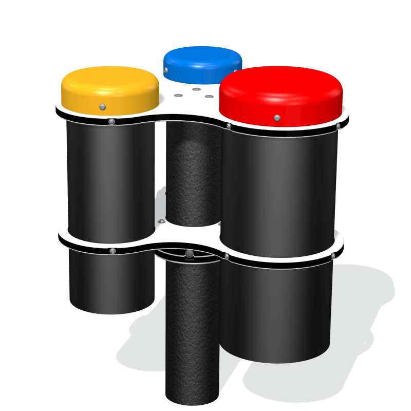 Vaikų lauko muzikinė zona su ritminėmis lentelėmis ir moduliais