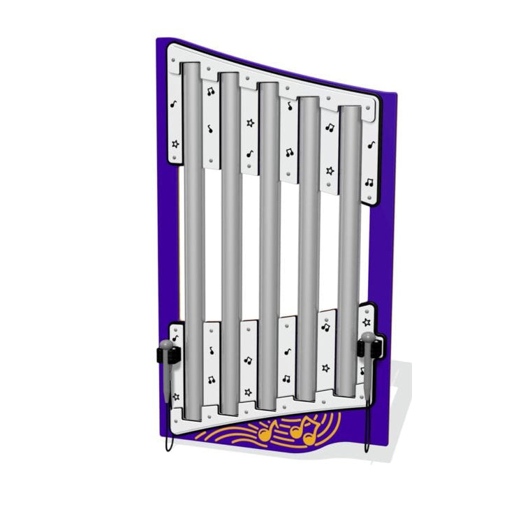 Švelnaus garso varpeliai iš plastiko, skirti vaikų darželių žaidimų aikštelėms