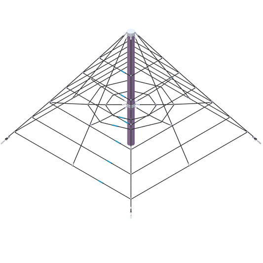 Modulinė lynų laipynė su plieniniu rėmu vaikų darželiui