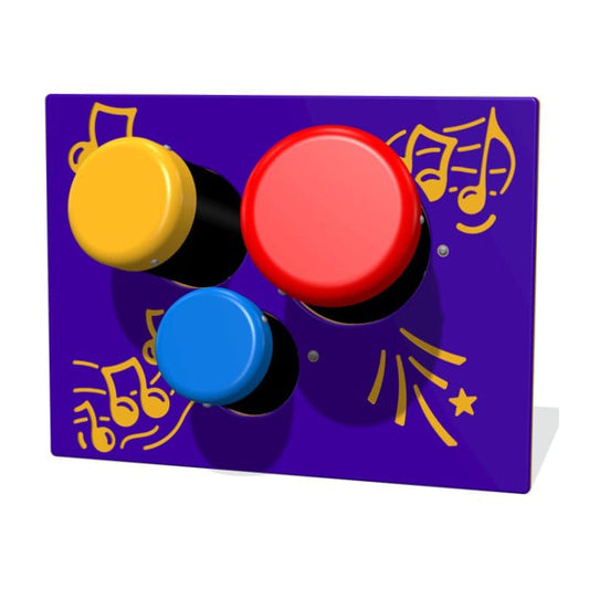 Muzikinė vaikų darželio žaidimų aikštelė su spalvotais perkusiniais instrumentais