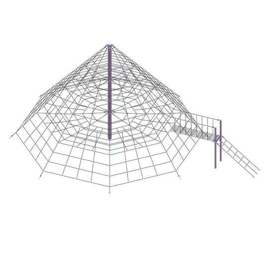 Saugaus dizaino laipynė su lynų tinklu vaikų darželiams